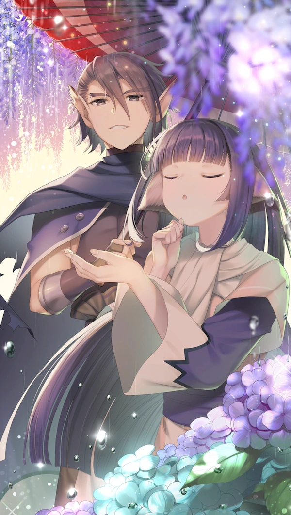 うたわれ_花をつたい、しとしとと_イラスト