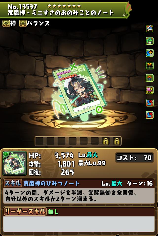 荒嵐神・ミニすさのおのみことのノート_画像