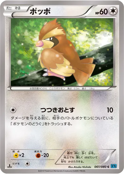 【ポケモンカード】C「ポッポ」の買取相場とカード情報｜XY2(061/080)