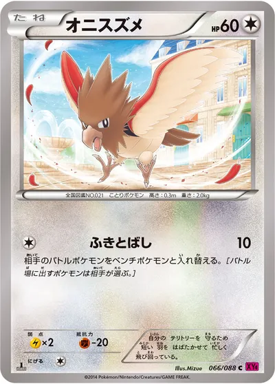 【ポケモンカード】C「オニスズメ」の買取相場とカード情報｜XY4(066/088)