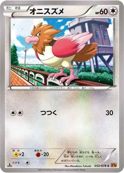 【ポケモンカード】C「オニスズメ」の買取相場とカード情報｜XY6-B(052/078)