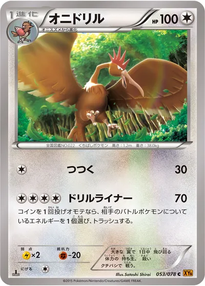 【ポケモンカード】C「オニドリル」の買取相場とカード情報｜XY6-B(053/078)