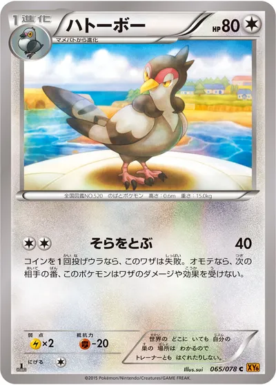 【ポケモンカード】C「ハトーボー」の買取相場とカード情報｜XY6-B(065/078)