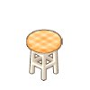 家具:オレンジギンガムのスツールの画像