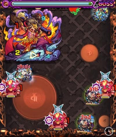 モンスト_焔摩天_ボス1ぷに配置