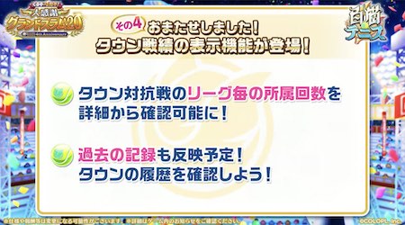 白猫テニス_4周年生放送_タウン戦績