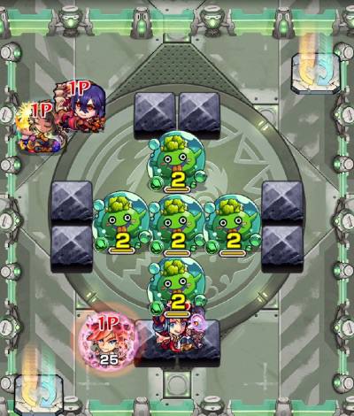 モンスト、緑秀の上王、バトル3 (1)