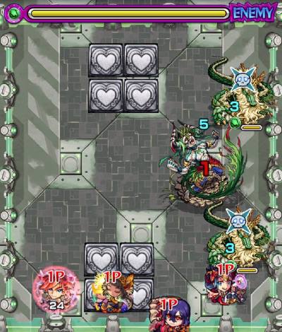 モンスト、緑秀の上王、バトル1