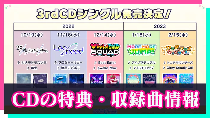 プロセカ】CDの特典・収録曲情報まとめ！予約・発売日はいつ