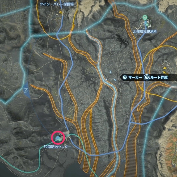 デスストランディング2_北部環境観測所_マップ