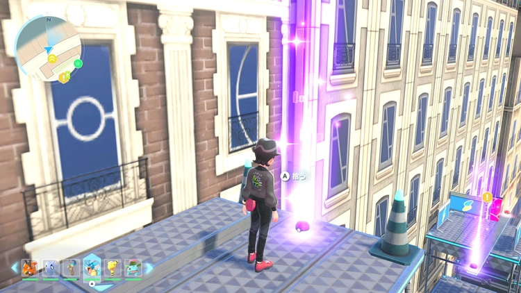 ポケモンZA_カラフルなネジ_フィールド入手_マップ北西の外壁にあるアスレチック_周辺