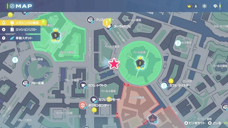 ポケモンZA_カラフルなネジ_フィールド入手_ベール2番地の建物の屋根上_マップ