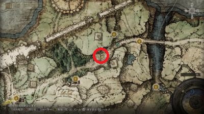 エルデンリング_獣紋のヒーターシールド_マップ