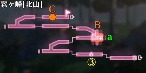 ヘブバン_第3章day14攻略チャート_霧ヶ峰[北山]マップ