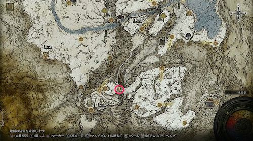 エルデンリング_巨人山嶺の地下墓_マップ