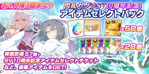 閃乱カグラSV10周年記念!アイテムセレクトパック