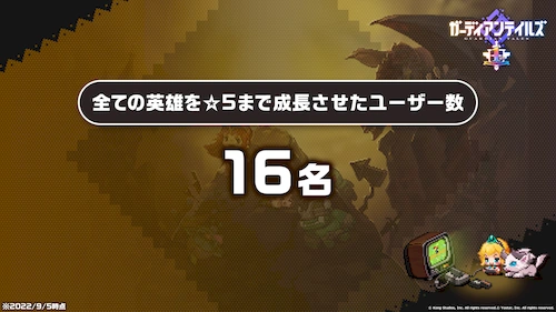 ガデテル_全ての英雄を星5まで成長させたユーザー数