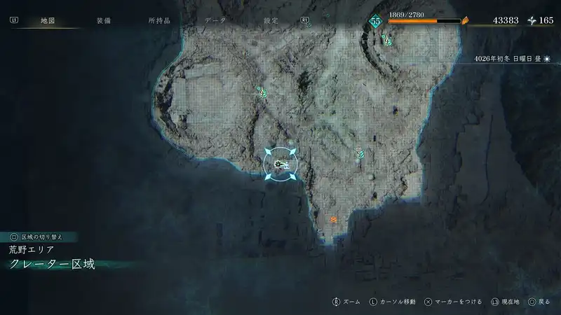 BoR_クレーター区域_伝承ゴーレム_伝承ゴーレム_マップ