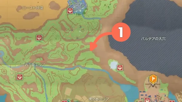 ポケモンSV_杭の場所まとめ_オレンジ1_マップ