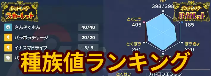 ポケモンsv 種族値ランキング スカーレットバイオレット Appmedia