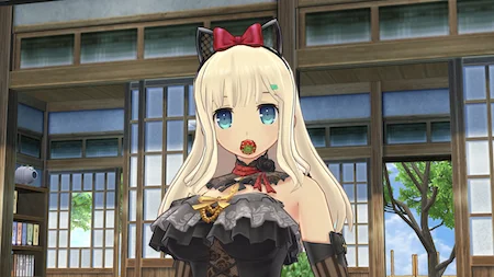 シノマス_とろあまチョコフォンデュ_くわえチョコいちご