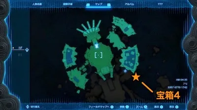 ゼルダティアキン_水の神殿_宝箱4_マップ