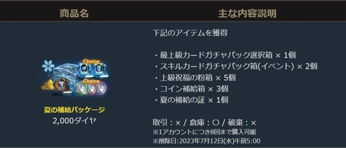 リネージュM、夏の補給パッケージ2