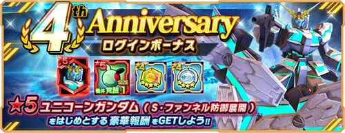 4th Anniversary ログインボーナス_GN大戦