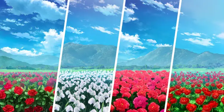 薔薇・スノードロップ・牡丹・雛芥子