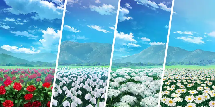 薔薇・スノードロップ・ドクゼリモドキ・ヒナギク