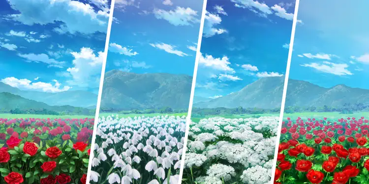 薔薇・スノードロップ・ドクゼリモドキ・雛芥子