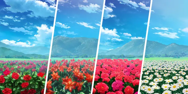 薔薇・アマリリス・牡丹・ヒナギク