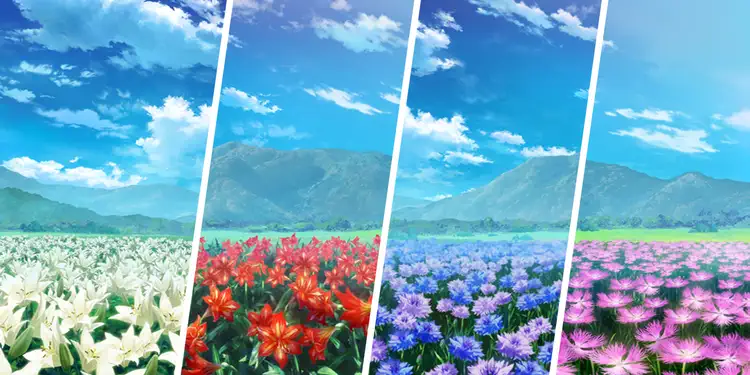 百合・アマリリス・ヤグルマギク・ナデシコ