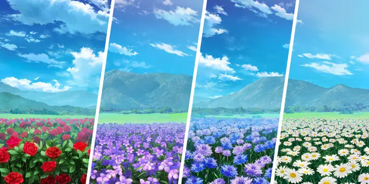 薔薇・スミレ・ヤグルマギク・ヒナギク