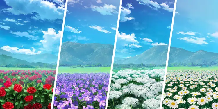 薔薇・スミレ・ドクゼリモドキ・ヒナギク