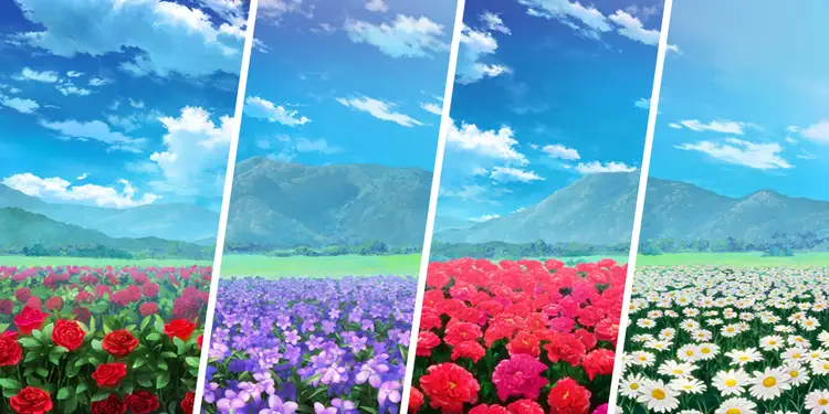 薔薇・スミレ・牡丹・ヒナギク