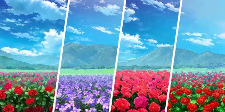 薔薇・スミレ・牡丹・雛芥子