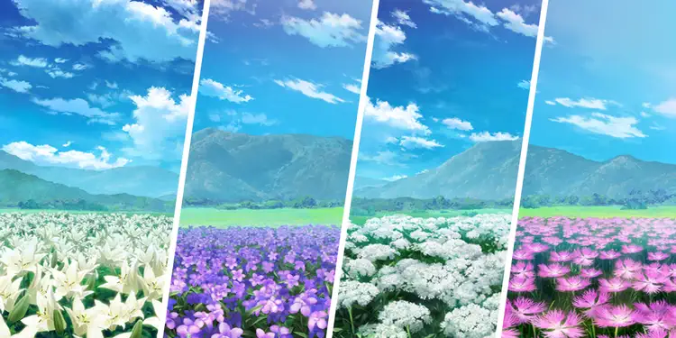 百合・スミレ・ドクゼリモドキ・ナデシコ