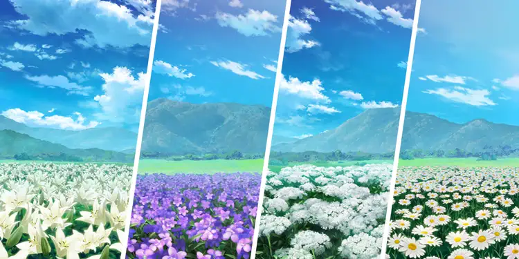 百合・スミレ・ドクゼリモドキ・ヒナギク