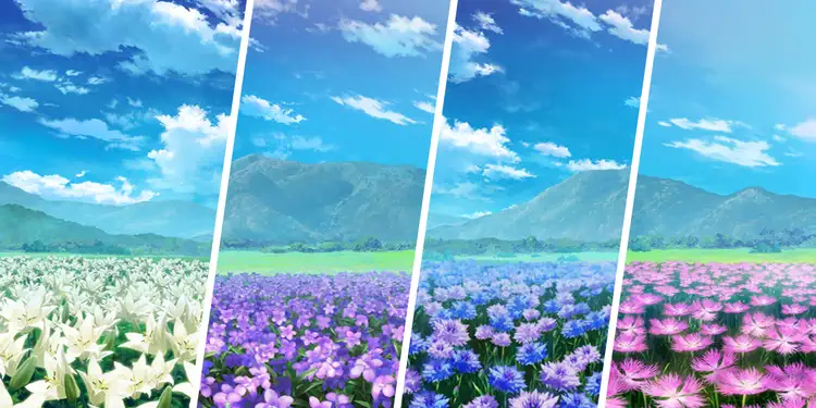 百合・スミレ・ヤグルマギク・ナデシコ