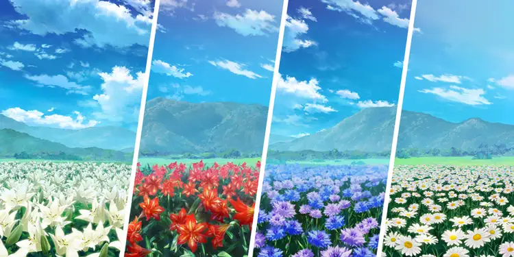 百合・アマリリス・ヤグルマギク・ヒナギク