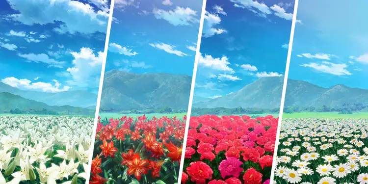 百合・アマリリス・牡丹・雛ヒナギク