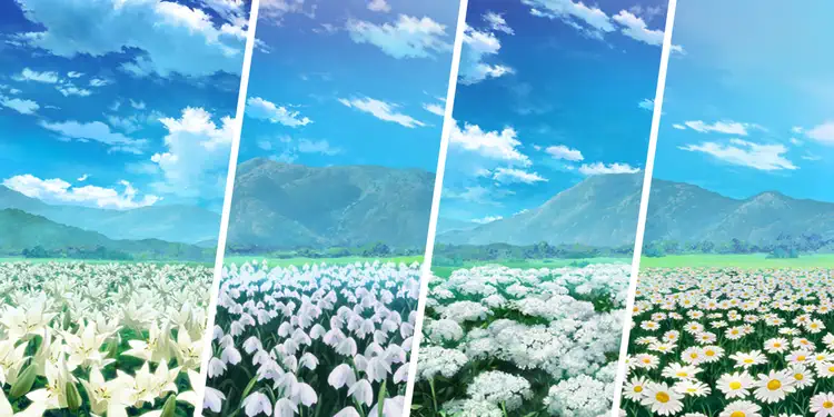 百合・スノードロップ・ドクゼリモドキ・ヒナギク