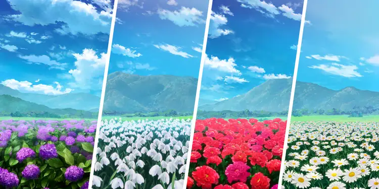 紫陽花・スノードロップ・牡丹・ヒナギク