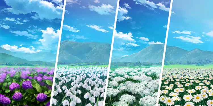 紫陽花・スノードロップ・ドクゼリモドキ・ヒナギク