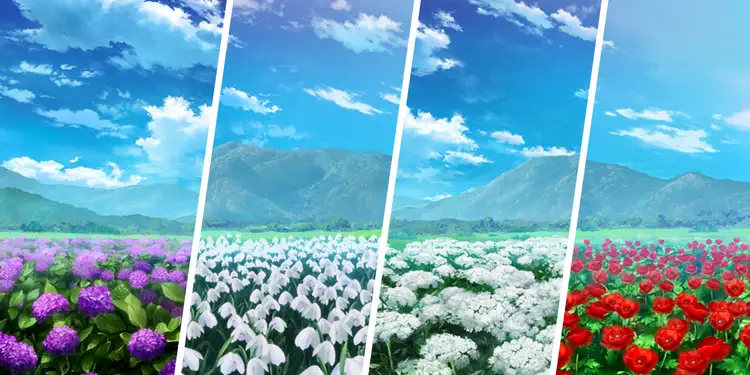 紫陽花・スノードロップ・ドクゼリモドキ・雛芥子