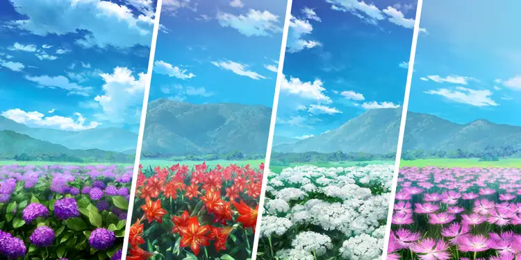 紫陽花・アマリリス・ドクゼリモドキ・ナデシコ