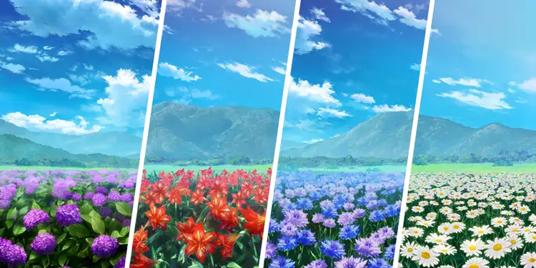 紫陽花・アマリリス・ヤグルマギク・ヒナギク