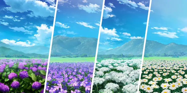 紫陽花・スミレ・ドクゼリモドキ・ヒナギク