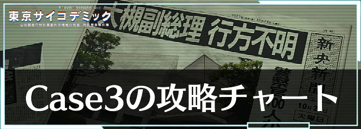 【東京サイコデミック】Case3「赤坂神隠し事件」の攻略チャート